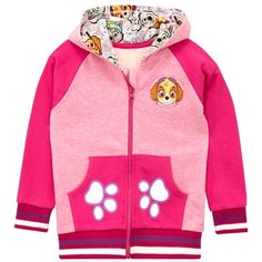 Girls PAW Patrol Sweatshirt. All paws on deck! This awesome Paw Patrol hoodie is the perfect addition to your little pup's collection! In shades of pink, this cute hooded sweater features everyone's favorite cockapoo, Skye! The top is detailed with a sewn badge on the front, Skye's iconic flight goggles on the hood, front pockets featuring paw prints, and a hood interior with an all-over motif of Skye and Everest. The fun doesn't stop when you turn around as there is a cool print of Skye's name Flight Goggles, Skye And Everest, Paw Patrol Gifts, Paw Patrol Girl, Girls Hoodies, Glitter Rosa, Pull Rose, Pink Paws, Different Shades Of Pink