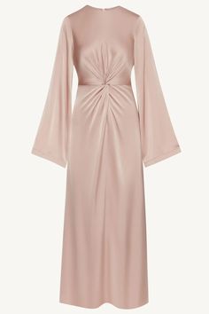 Duha Satin Twist Front Maxi Dress - Pink Jasmine Fall Gowns, Veiled Dresses, Front Twist Dress, Satin Silk Dress, Pink Jasmine, Laundry List, Dream Makeup, White Dress Formal, Nikkah Dress