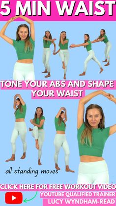 waist workout One And Done 7 Minute Workout, Lucy Wyndham Read, Lwr Fitness, Ten Minute Workout, Ab Workout For Women, 5 Minute Workout, Shape Your Waist, Lucy Wyndham, 5 Minute Abs Workout