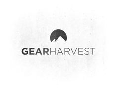 the logo for gearharvest is shown in black and white on a gray background