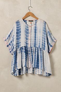 Shibori Silk Blouse, Blue - anthropologie.com Shibori Silk, Smock Top, Ladies Clothing, Looks Style, Shibori, Silk Blouse, Get Dressed, Passion For Fashion, Spring Summer Fashion