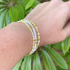 Sunshine Beaded Bracelet Set | Stretch Bracelets | Tiny Bead Bracelets | Stackable | Layer | Small Bead Bracelet Tiny Bead Bracelet, Small Bead Bracelet, Stack Bracelets, Yellow Aesthetic, Stackable Bracelets, Bead Bracelets, Glass Seed Beads, Shades Of Yellow, Mix N Match