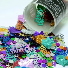 Jimmy Jems Confetti invented metallic confetti over 30 years ago in Los Angeles. We have the largest in-stock selection of anyone in the world. With over 100 Shapes available; up to 20 colors per style and mixes for every occasion, all to help make your celebration special. We ship all our confetti the same or next day, by USPS First Class or Priority Mail to get you your bit of happiness fast and with a low cost. Size: Pouch (1/2 oz).  Color: Multicolor. Fun Carnival Party Supplies As Gifts, Multicolor Carnival Party Supplies Gift, Multicolor Carnival Party Supplies, Confetti Birthday, Baking And Pastry, Occasion Cakes, Birthday Present, Birthday Presents, No Bake Cake