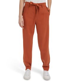 From Calvin Klein&#x2C; these joggers feature:jogger silhouette side seam patch pockets front tie belt hook/zip fly closure approx. 28" inseam&#x2C; 11.25" front rise&#x2C; 17" back rise rayon/polyester machine wash/line dry  Imported. Calvin Klein Casual Workwear Bottoms, Calvin Klein Tapered Leg Bottoms With Pockets, Calvin Klein Bottoms With Elastic Waistband For Spring, Casual Calvin Klein Bottoms For Fall, Calvin Klein Casual Fall Bottoms, Casual Calvin Klein Bottoms With Pockets, Spring Calvin Klein Pants With Pockets, Calvin Klein Casual Bottoms With Pockets, Calvin Klein Spring Bottoms With Elastic Waistband