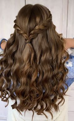 Hair Styles For Loose Hair, Very Pretty Hairstyles, Cute Jr Bridesmaid Hairstyles, Hair Style Simple For Girl, Hairstyles Braids For Wedding, Hiar Stail For Girl, Braided Hairstyles For Brown Hair, New Hairstyle For Long Hair, Open Hair With Braids