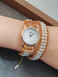 Description: Name: handmade pearl beads bracelet watches Watch Case: IP plating              Size: 26mm            Mov't: Japanese  GL20 Band Width: 14mm Watch  Length: 32cm+3cm Band Material: Genuine Leather Rope + turquoise beads.         Gurantee: 2 years gurantee for watch functional issues. Length and pearl beads can be customized as you request.                          Package: Gift box as in the picture Shipping time: We make the item as soon as you order it, so it takes 3-5 days to ship out. Thank you for your understanding in this matter.  About Us: We are a small family business which operates in the UK. All jewelry is made with wire and beads. These unique wire beaded watches are meticulously designed and made for you by our family in UK. Customize Gifts, Beaded Watches, Crafter Gift, Turquoise Bead Bracelet, Unique Gifts For Women, Wedding Party Jewelry, Personalized Gifts For Her, Unique Gifts For Her, Unique Christmas Gifts