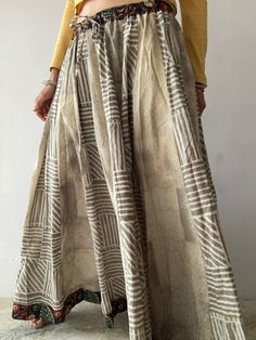 "This is beautiful traditional Indian style lehenga skirt Maxi loose and wide, frilled extra tall skirt  Super comfortable with natural look flared, made in soft cotton with block print patterns  full length with elastic waist  one of a kind  MEASURE Size M Waist 27-35\" Length 39\" MATERIAL *block print cotton *cotton inner lining  Thak You for looking" Frilled Skirt, Block Print Pattern, Tall Skirt, Frill Skirt, Lehenga Skirt, Skirt Maxi, Style Skirt, Indian Style, Traditional Indian