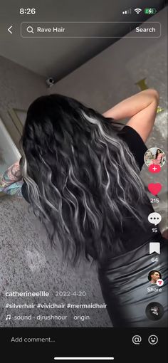 Black Hair With Blonde Highlights, Western Hair, Black White Hair, Rave Hair, Hair Due, White Highlights, Pretty Hair Color