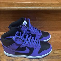 Brand New Never Worn. High Top Nike Dunks High Top Nike Dunks, Dunks Purple, Nike Air High Tops, High Top Dunks, High Top Nike, Nike High Top, Nike Waffle Racer, Nike Air Force 1 Custom, Nike Sb Zoom