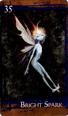 a card with the image of a fairy on it