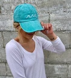 Beach Wave Embroidered Baseball Cap beach wave baseball cap Poet Street Boutique Seafoam Green OS Wave Outline, Summer Baseball, Bamboo Sunglasses, Beach Wave, Hook And Loop Fasteners, Industrial Machine, Sweet Summertime, Embroidered Hat, Embroidered Baseball