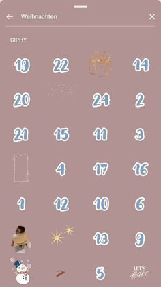 the numbers and symbols for christmas cards