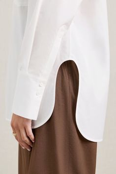 Collarless Shirt, Shirt Detail, Clothing Details, French Seam, Wide Cuff, Abayas Fashion, White Shirts, The Urban, Fashion Details