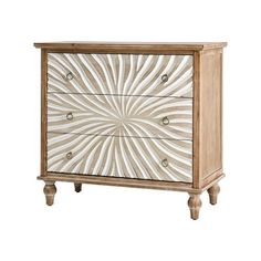 an image of a white and beige dresser