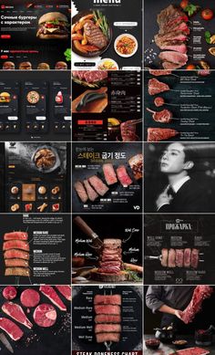 Steakhouse Instagram Feed, Meat Menu Design, Steak Menu Design, Meat Restaurant Design, Beef Poster, Wagyu Recipes, Steak House Menu, Meat Design, Steak Shop