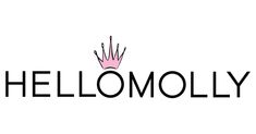 the word hellomolly with a pink crown on it's top and bottom