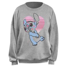 Spread the love with this Lilo and Stitch themed Mad Engine Valentine's Day Fleece Crewneck Sweatshirt. The sweatshirt's unique design will surely pull some eyes and even questions about where you got it from. This sweatshirt was designed to keep you cozy in moderate temperatures so chilly weather can't stop you from looking in spirit for the holiday. This Lilo and Stitch themed piece will be a timeless addition to your wardrobe that you can wear for years. Lilo And Stitch Merchandise, Stitch Sweatshirt, 2000s Clothes, Disney Lilo, Chilly Weather, Lilo And Stitch, Got It, Heather Gray, The Holiday