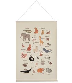 an animal poster hanging on a wall