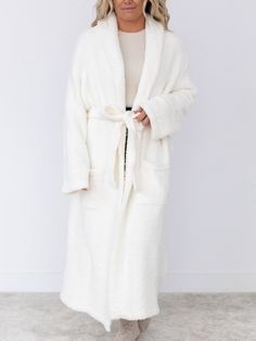 Ultra cozy and ultra oversized, we love this relaxed fitting robe to wrap yourself in luxurious comfort + warmth this cool weather season. This solid, SUPER SOFT robe is the perfect go-to for lounging in the ultimate comfort. Perfect to treat yourself or to give as a gift. Oversized and ultra relaxed Belted design Front pockets Amazing quality and comfort from Barefoot Dreams 100% Polyester cozychic knit Measures approx. 46" from a S. Dream Dorm Room, Dream Dorm, Soft Robes, Weather Seasons, Cool Weather, Authentic Louis Vuitton, Dorm Room, Gucci Bag, Relaxed Fit