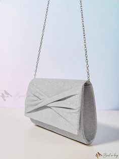 Bird in Bag - Exquisite Glitter Butterfly Bow Clutch Bag: Versatile Shoulder/Crossbody Chain Bag for Sophisticated Evenings, Enhancing Womens Formal Dress Ensemble Chic Evening Clutch With Glitter, Elegant Glitter Shoulder Bag For Party, Silver Glitter Clutch For Evening, Chic Glitter Evening Bag For Events, Elegant Glitter Evening Bag For Night Out, Elegant Glitter Shoulder Bag, Silver Glitter Evening Clutch, Chic Glitter Shoulder Bag For Evening, Glamorous Evening Glitter Shoulder Bag