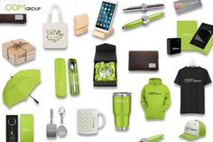 an assortment of items are displayed on a white background with the words odomup