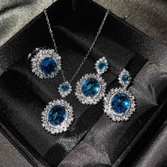 3 Color Available Super Shine Crystal Diamond Jewelry Sets | Crystal E – Huge Tomato Citrine Earrings Studs, Diamond Jewelry Set, Crystal Jewelry Sets, Aquamarine Pendant, Fashion Jewelry Sets, Stone Pendant Necklace, Crystal Drop Earrings, Crystal Necklace Pendant, Blue Topaz Ring