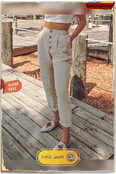 Women Plain Buttoned Pockets New Pants P592603 High-waisted Cargo Pants For Summer Day Out, Summer Straight Leg Cargo Pants For Day Out, Straight Leg Cargo Pants For Summer Day Out, Summer Straight Pants With Button Closure, Spring Cargo Pants With Button Closure, Spring Day Out Bottoms With Button Closure, Summer Straight Cargo Pants For Day Out, Spring High Waist Cargo Pants With Button Closure, Summer Tapered Leg Cargo Pants With Belt Loops