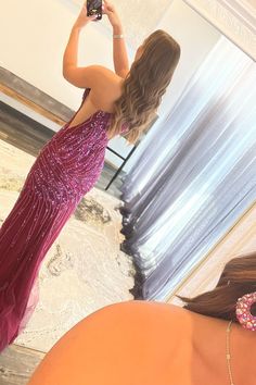 Se paiete strălucitoare cu violet strălucitor rochie lungă de bal cu fanta Prom Dress With Split, Glitter Prom Dress, Dress With Split, Dresses Quinceanera, Evening Dresses Cocktail, Prom Dresses With Sleeves, Long Prom Dress, Quinceanera Dresses, Formal Evening Dresses