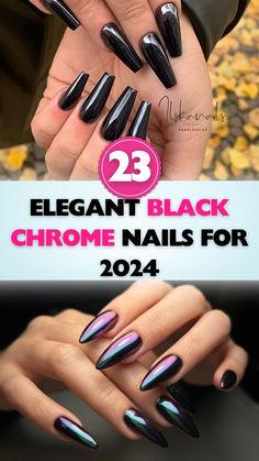 Discover stunning black chrome nails perfect for any occasion in 2024. Elevate your style with these ideas. Elevate Your Style, Your Style