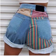 Casual Denim Shorts, Look Retro, Fashion Bottoms, Outfit Trends, Summer Vintage