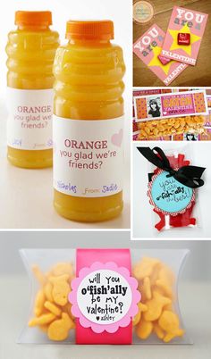 orange party favors and treats with free printables