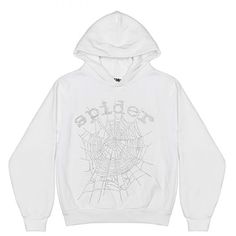 Brand New Spider Hoodie, Never Worn! Spider Worldwide, Sp5der Hoodie, Rhinestone Hoodie, Tracksuit Pants, Design Stand, Puff Print, Young Thug, Hoodie Men, White Rhinestone