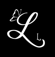 the letter l with a butterfly on it