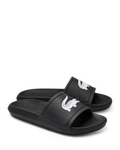 Lacoste Men's Croco Slide Sandals Lacoste Men, Mens Sandals, Slide Sandals, Navy And White, In Store, Buy Online, Pick Up, Man Shop, Sandals