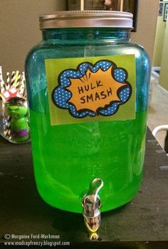 a green jar with a magnet on it