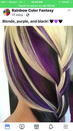 Blonde And Purple, Hair Transition, Chunky Highlights, Peekaboo Hair, Hair Gray, Silver Blonde, Hair Pixie, Blending Gray Hair