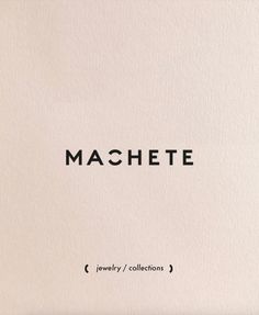 the word machette is written in black ink on a white paper with an image of a