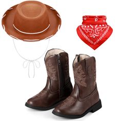 PRICES MAY VARY. The Set Includes: you will receive the cowboy costume accessories for boys, including 1 piece of brown toddler cowboy hat, 1 piece of red bandanna, and 1 pair of cowboy boots for boys, nice clothing combination to meet your different needs Novelty Western Cowboy Boots: our boys cowboy boot is made of quality PU leather, lining for the warm fabric, TPR non slip combination of soles, comfortable to wear and convenient to walk, full zipper closure, easy to put on and take off; A to Boy Cowboy Boots, Baby Boy Cowboy Boots, Bandana Costume, Toddler Cowboy Hat, Baby Cowboy Hat, Toddler Cowboy Boots, Baby Boy Cowboy, Kids Cowboy Hats, Cowboy Accessories