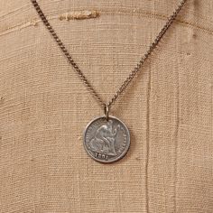 1891 hand engraved Ed Wight sterling silver love token on 26" curb chain Victorian Coin Engraved Necklace, Antique Sterling Silver Engraved Coin Necklace, Symbolic Antique Silver Nickel-free Necklace, Vintage Engraved Metal Coin Necklace, Silver Coin-shaped Engraved Necklace, Love Token, Curb Chain, Hand Engraving, Chain