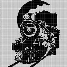 a black and white image of a train engine