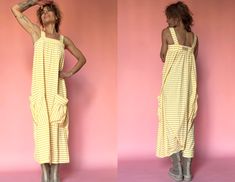 Embrace effortless summer style with this handcrafted, maxi dress in a refreshing yellow and white stripe pattern. Crafted from premium viscose fabric, this versatile maxi dress offers: - Minimalist Charm: Simple and elegant design with a touch of playful stripes, perfect for capsule wardrobes. - Babydoll Silhouette: The loose, babydoll fit flatters all body types and creates a relaxed, breezy feel. - Wide Straps: Thick straps offer stability and comfort, while highlighting the neckline. - Summe Loose Maxi Dress, Striped Maxi, Striped Maxi Dresses, Viscose Fabric, Design Simple, Yellow Stripes, Summer Baby, Wide Straps, Baby Doll