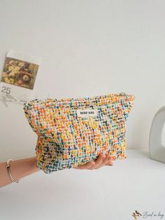 Bird in Bag - Premium Multicolor Striped Cosmetic Bag: Portable, Roomy, and Stylish Travel Toiletry Bag for Women - Ideal Gift for Christmas, Mom, or Makeup Enthusiasts Makeup For Moms, Travel Toiletry Bag, Lipstick Bag, Christmas Bird, Lipstick Holder, Yellow Pattern, Christmas Mom, Travel Toiletries, Toiletry Bag Travel