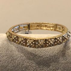 Nwt. Really Nice Gold Tone Bracelet. Bracelet Measures 7” Plus Stretch. This Brand Is Sold At Nordstrom. Check Out Other Items In My Closet! Over 2,000 Items- Mostly Jewelry! Bundle For The Best Discount! ( 20% Off For 2 Or More Items). Questions? Leave A Comment Below! Inv Note- J 3477 Adjustable Gold Crystal Bracelet With Rhinestones, Gold Crystal Bracelet With Rhinestones, Adjustable, Elegant Rhinestone Stretch Bracelet For Party, Metal Bracelet With Diamond Accents For Parties, Gold Metal Stretch Bracelet For Parties, Adjustable Diamond Accents Bracelets For Party, Gold Crystal Bracelet With Diamond Accents For Party, Adjustable Diamond Accented Bracelets For Party, Adjustable Bracelets With Diamond Accents For Party