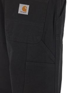 Carhartt trouser in black cotton with wide leg, relaxed straight fit, regular waist, zip closure and iconic logoed labelComposition: 100% Organic Cotton Carhartt Double Knee Pants, Carhartt Double Knee, Red Valentino Shoes, Knee Pants, Golden Goose Shoes, Valentino Shoes, American Brand, Saint Laurent Shoes, Engineered Garments