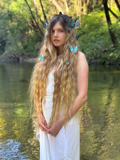 Blue Morpho, a Stonehart editorial campaign featuring the new butterfly hair pins and butterfly crowns. Editorial Campaign