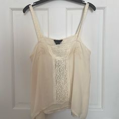 Found A Brand New Romeo & Juliet Couture Lace And Embroidered Top From My Closet, Very Cute And Feminine Beige Lace Tops For Summer, Summer Beige Lace Work Tops, Beige Lace Work Summer Tops, Beige Lace Work Tops For Summer, Cream Cami Top For Daywear, Fitted Lace Work Summer Top, Cream Lace Tops For Daywear, Fitted Lace Work Top For Summer, Elegant Lace Work Tops For Summer