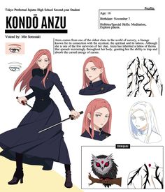 the character sheet for kondo anzu