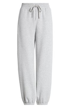 Get into cozy mode with these oversized sweatpants made with soft fleece and the essential elastic waist. Elastic/drawstring waist 68% cotton, 32% polyester Machine wash, tumble dry Imported Not available for sale and shipment to Germany Womens Sweat Pants, Comfy College Outfit, Grey Sweatpants Outfit, Sweatpants Hollister, Sweatpants Aesthetic, Gray Sweatpants Outfit, Sweet Pants, College Outfits Comfy, Gray Joggers