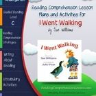 an image of a book cover for i went walking by sue williams with the title reading companion lesson plans and activities for i went walking