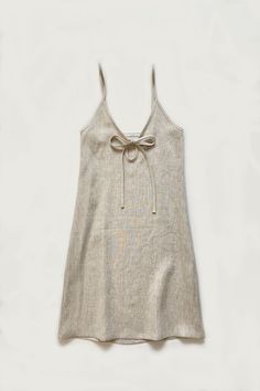 For our take on the 90's classic slip dress   - we bring you the drew dress. the drew is a classic slip dress shape only a little more a-line through the hip. this raw linen slip has a deep v-neck and peep hole at front all topped off with our classic spaghetti bow and we made the straps adjustable for an even better fit! Garment Of Praise, Linen Slip Dress, Outfits Fo, Grad Dresses, Dress Shapes, Summer Wear, Deep V Neck, Fashion Sense, Tank Top Fashion